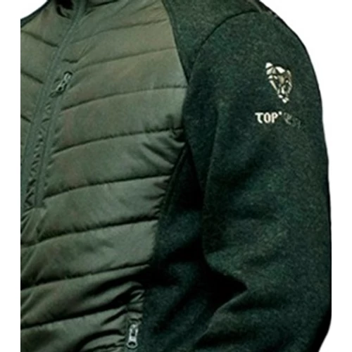 Top Elite JG zöld, Steppelt őszi-tavaszi bélelt Dzseki , kötött hatású kar