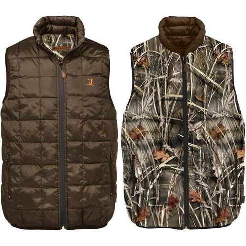 Percussion Warm Reversible Gilet Body Warmer Brown / Camo Jacket Hunt Shoot